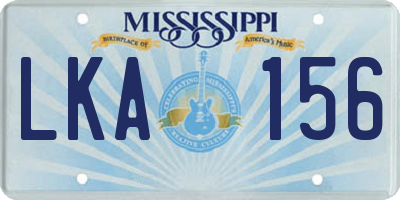 MS license plate LKA156