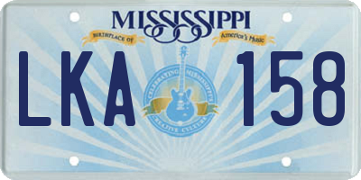 MS license plate LKA158