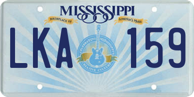 MS license plate LKA159
