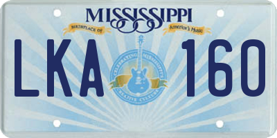MS license plate LKA160