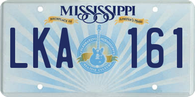 MS license plate LKA161