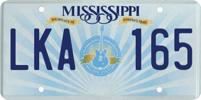 MS license plate LKA165