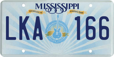 MS license plate LKA166