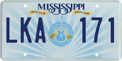 MS license plate LKA171
