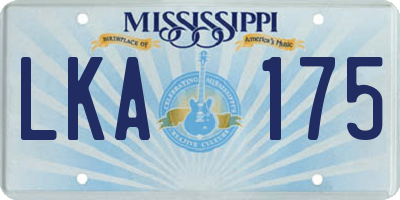 MS license plate LKA175