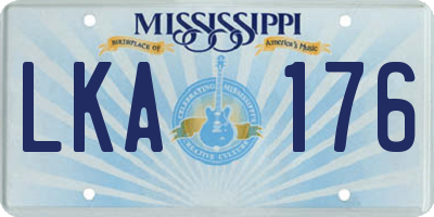 MS license plate LKA176