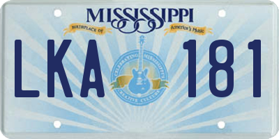 MS license plate LKA181