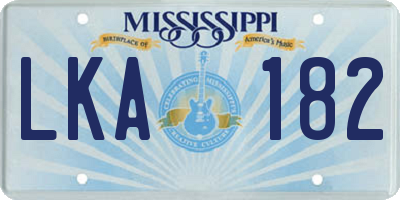 MS license plate LKA182