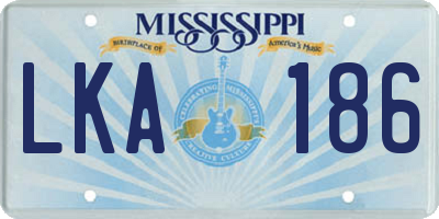 MS license plate LKA186