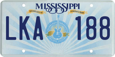 MS license plate LKA188