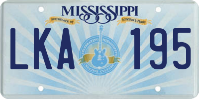 MS license plate LKA195