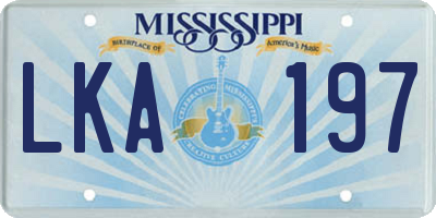 MS license plate LKA197