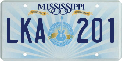 MS license plate LKA201