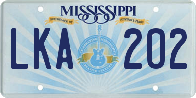 MS license plate LKA202