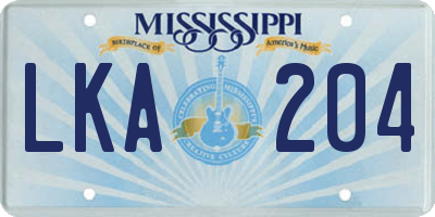 MS license plate LKA204