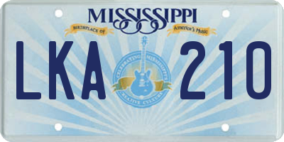 MS license plate LKA210