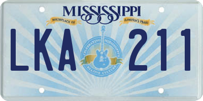 MS license plate LKA211