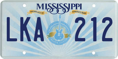 MS license plate LKA212