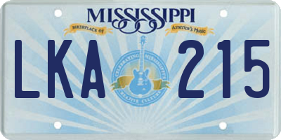 MS license plate LKA215
