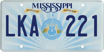 MS license plate LKA221