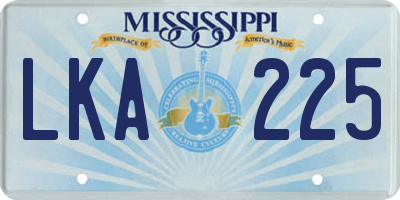 MS license plate LKA225