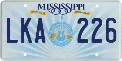 MS license plate LKA226