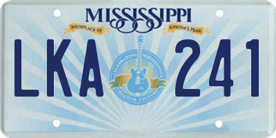 MS license plate LKA241