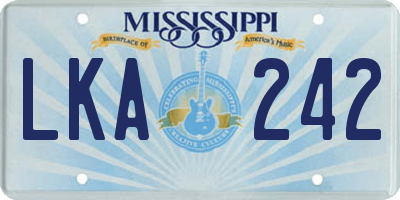 MS license plate LKA242