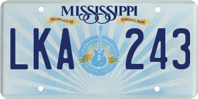 MS license plate LKA243