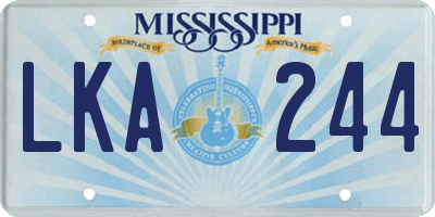 MS license plate LKA244