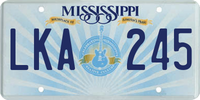 MS license plate LKA245