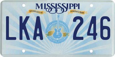 MS license plate LKA246