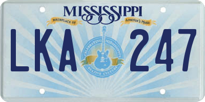 MS license plate LKA247
