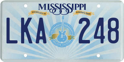 MS license plate LKA248
