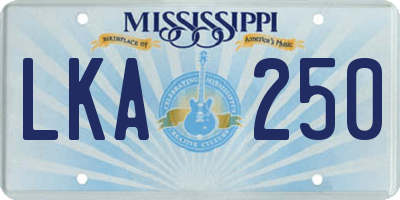 MS license plate LKA250