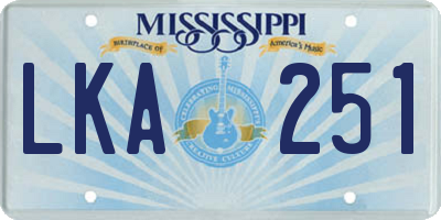 MS license plate LKA251
