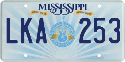 MS license plate LKA253