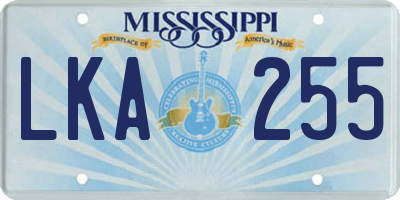 MS license plate LKA255