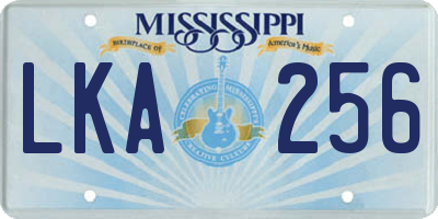 MS license plate LKA256
