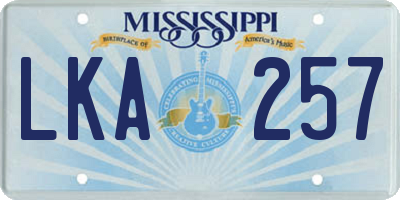 MS license plate LKA257