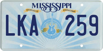 MS license plate LKA259