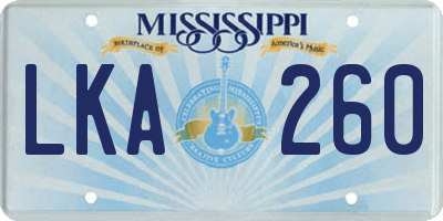 MS license plate LKA260