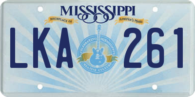 MS license plate LKA261