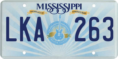 MS license plate LKA263