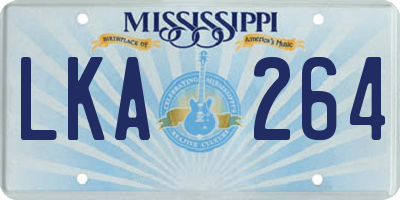 MS license plate LKA264