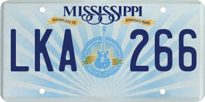 MS license plate LKA266