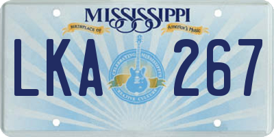 MS license plate LKA267