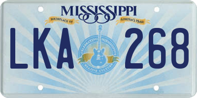 MS license plate LKA268