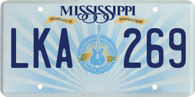 MS license plate LKA269