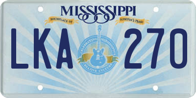 MS license plate LKA270